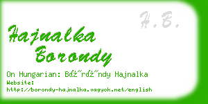 hajnalka borondy business card